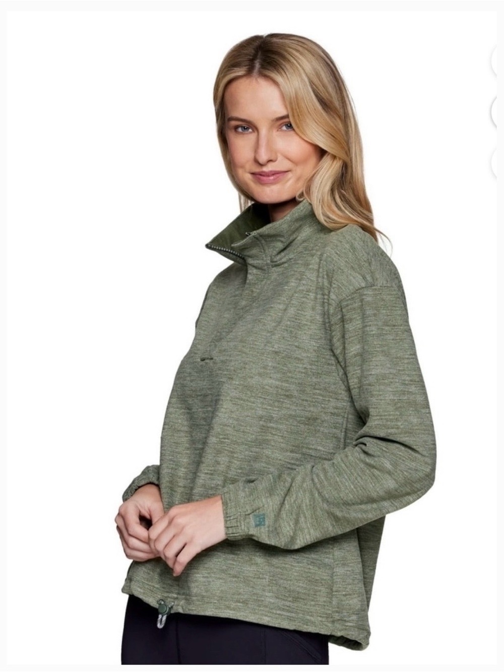 Women’s Avalanche Active Outdoors Fleece 1/4 Zip Sweatshirt Olive Green Size M